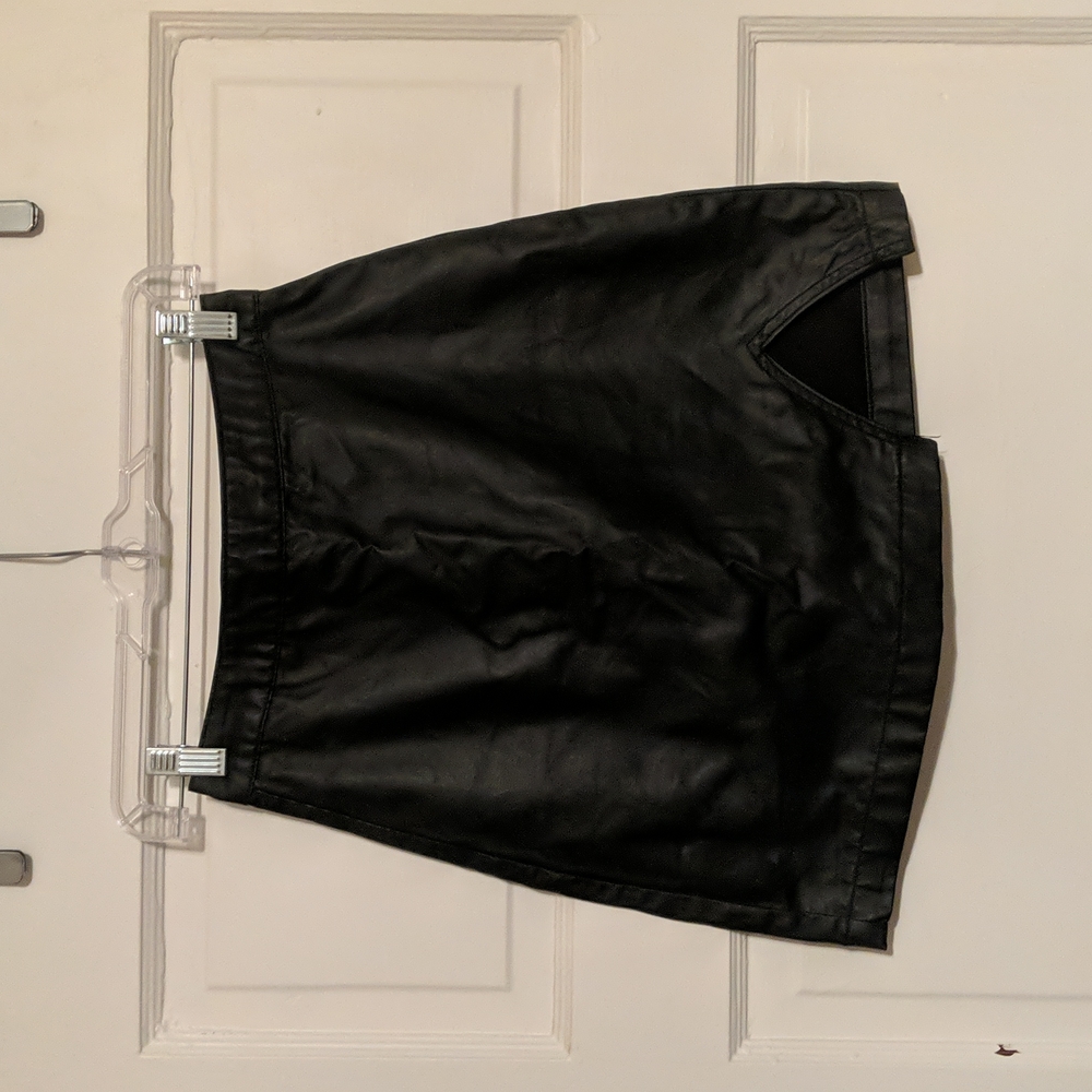 Missguided coated denim mini skirt